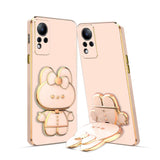 3D Cat Mobile Back Case with Stand For Infinix Note 11 | Stand and Mirror | Camera Protection | Electroplated