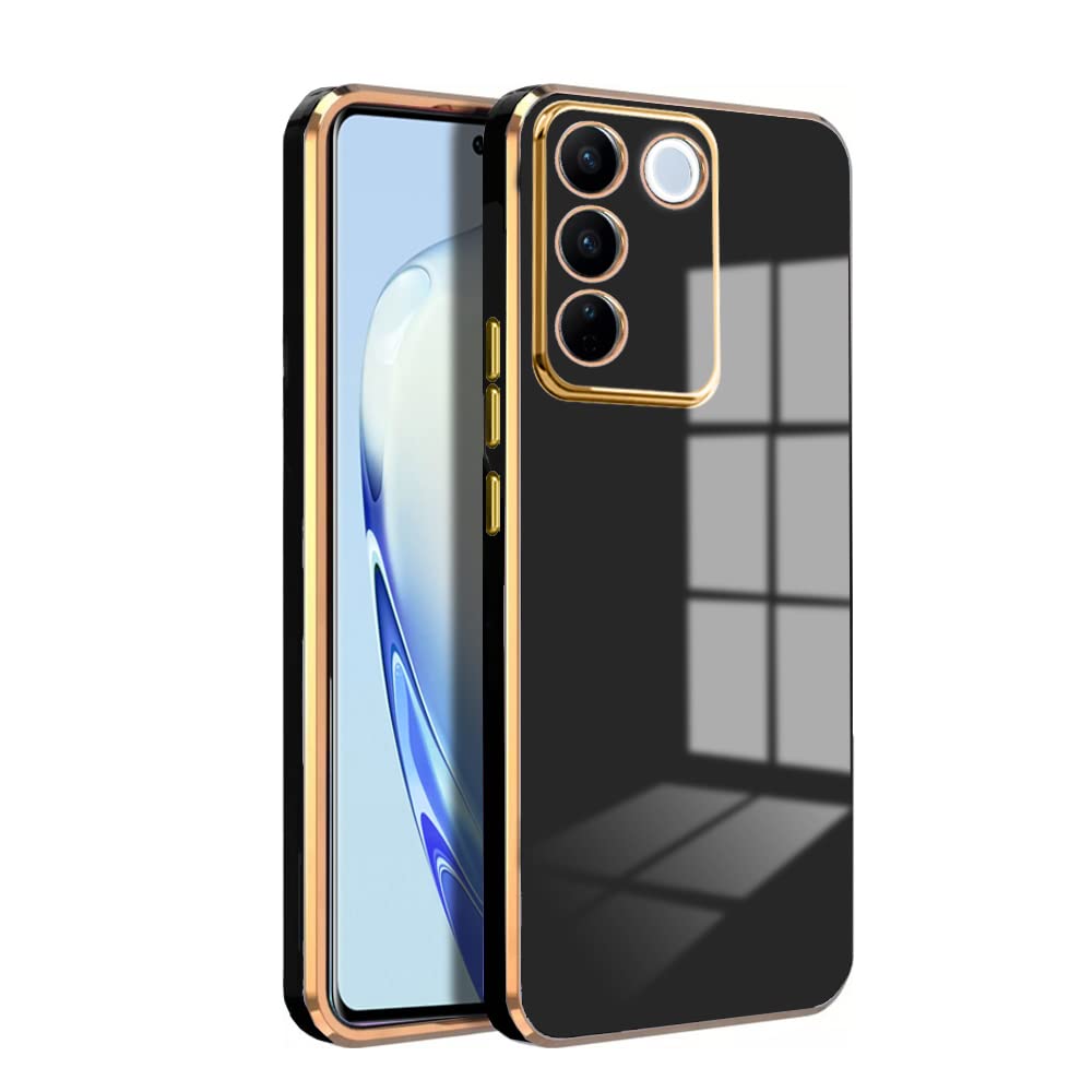 Premium 6D Chrome Back  Case  for Vivo V27 Pro 5G |Slim & Stylish Case with Raised Lips & Camera Protection