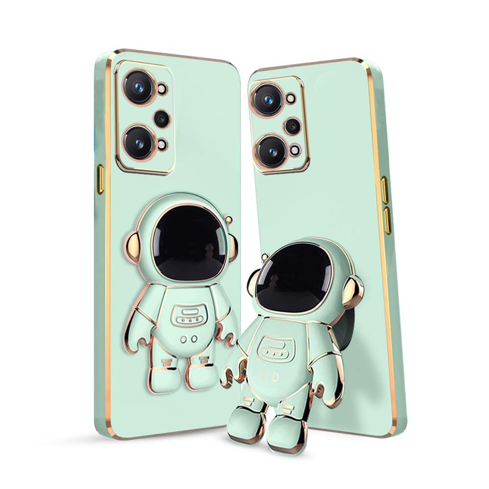 3D Astronaut Case for Folding Stand Back Case For Realme GT Neo 3T | SOFT TPU Electropated Stand