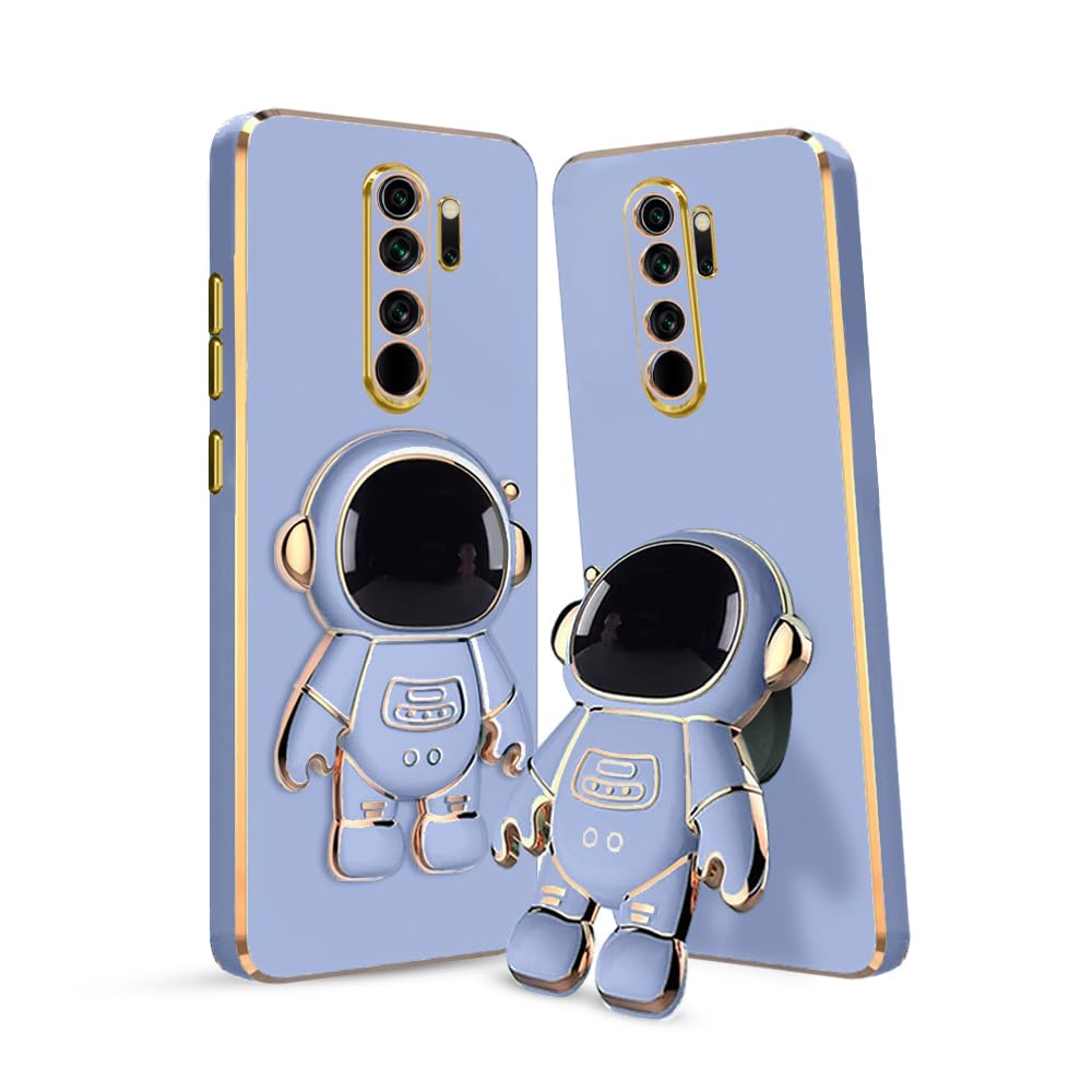 3D Astronaut Case for Folding Stand Back Case For Redmi MI Note 8 Pro | SOFT TPU Electropated Stand.