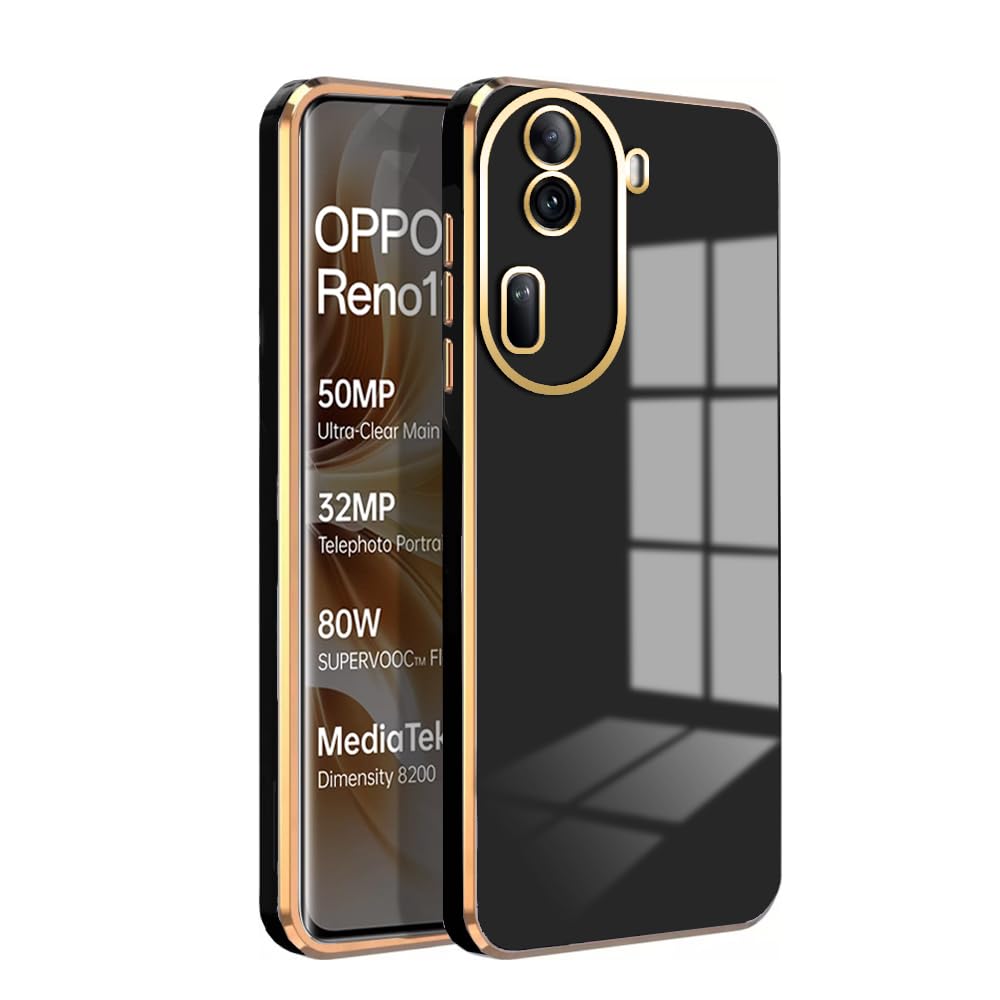 Premium 6D Chrome Back  Case  for Oppo Reno 11 Pro 5G |Slim & Stylish Case with Raised Lips & Camera Protection