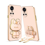 3D Cat Mobile Back Case with Stand For Oppo Reno 10 Pro 5G | Stand and Mirror | Camera Protection | Electroplated |