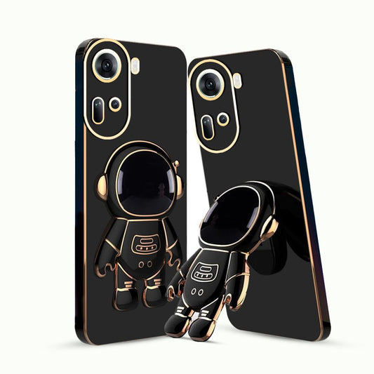 3D Astronaut Case for Folding Stand Back Case For  Oppo Reno 11 5G| SOFT TPU Electropated Stand