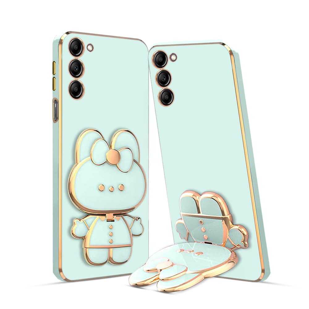 3D Cat Mobile Back Case with Stand For Samsung Galaxy S23 5G| Stand And Mirror|Camera Protection|Electroplated|