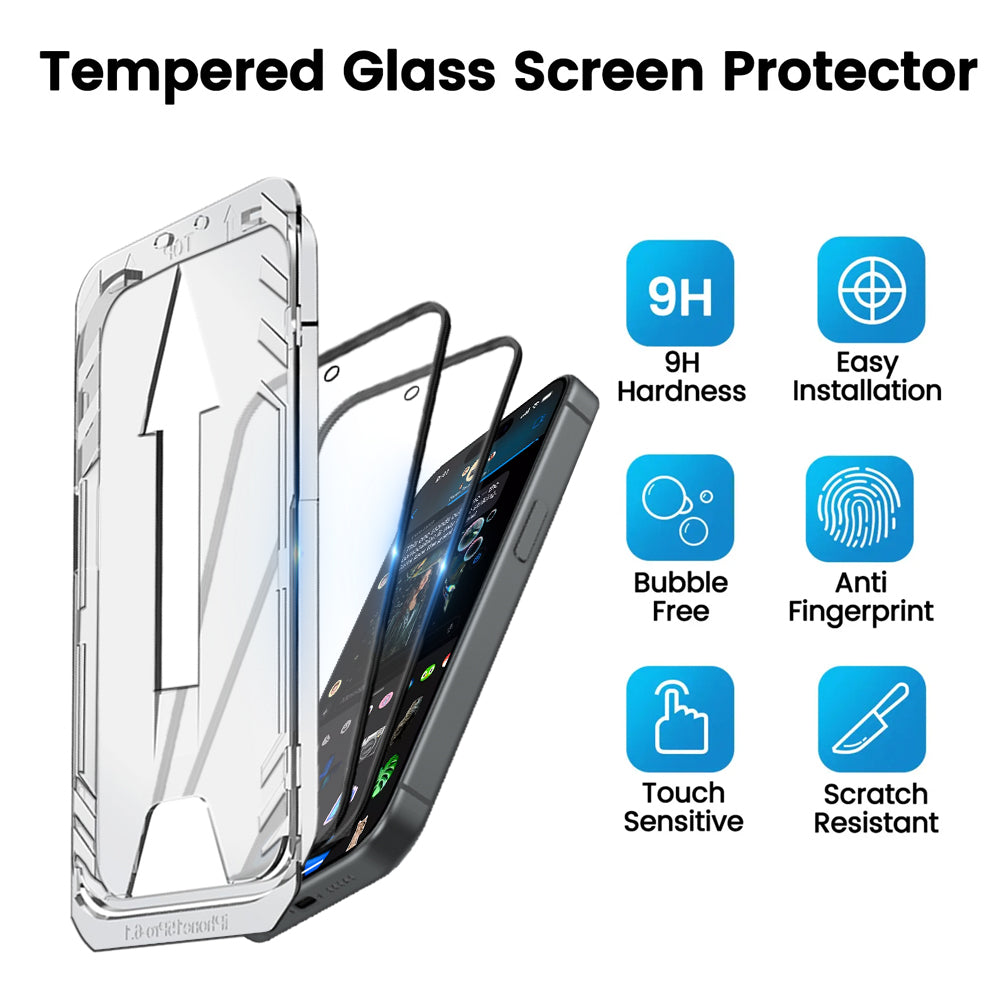 Premium Tempered Glass for iPhone 13 Pro| Bubble-Free Easy Applicator | Pack of 2 |