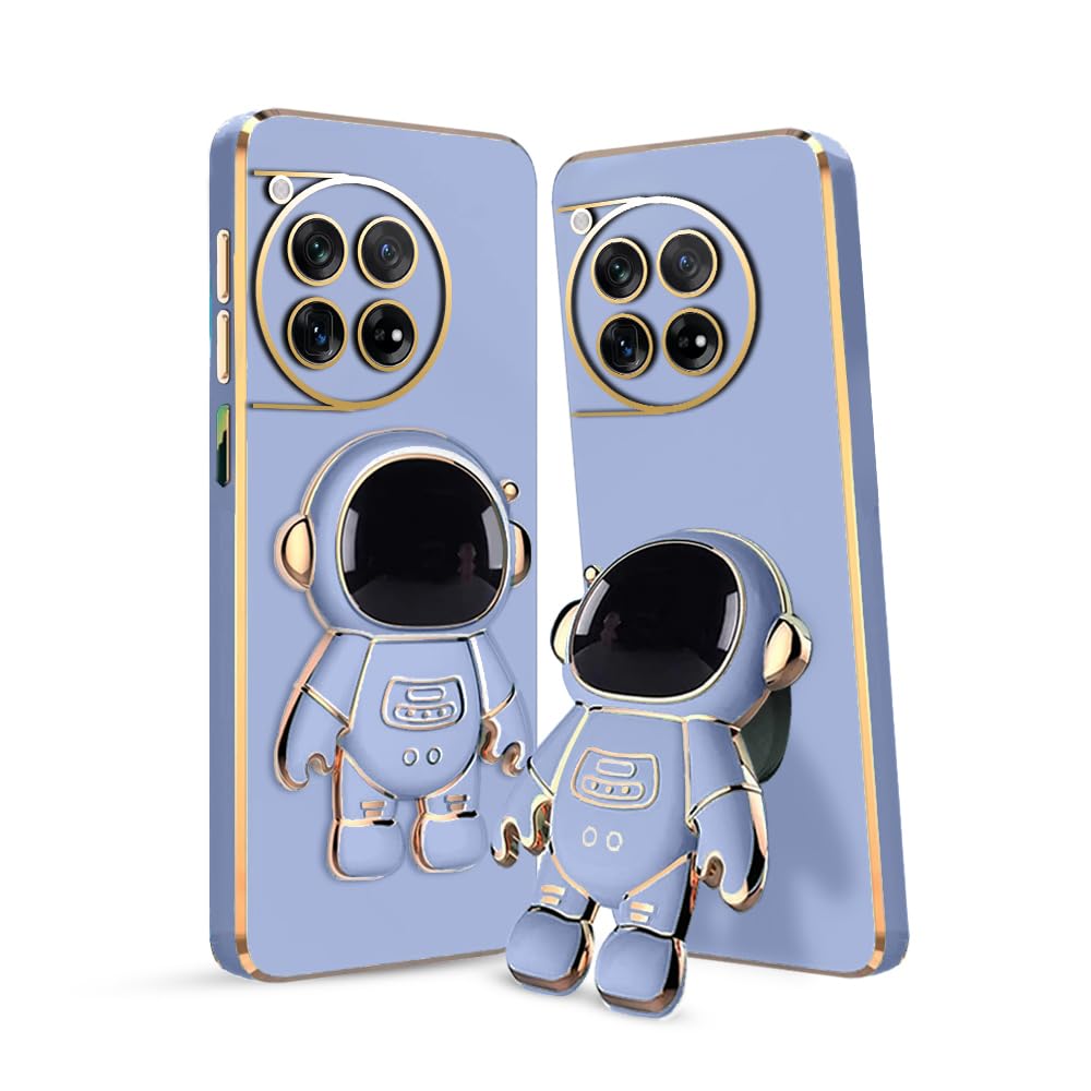 3D Astronaut Case for Folding Stand Back Case For  Oneplus 12 | SOFT TPU Electropated Stand