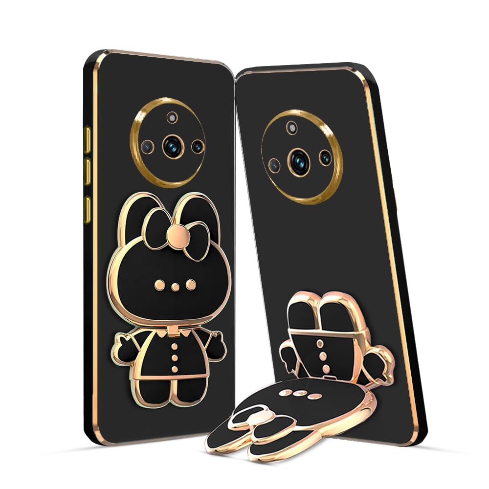 3D Cat Mobile Back Case with Stand For Realme 11 Pro 5G | Stand and Mirror | Camera Protection | Electroplated |