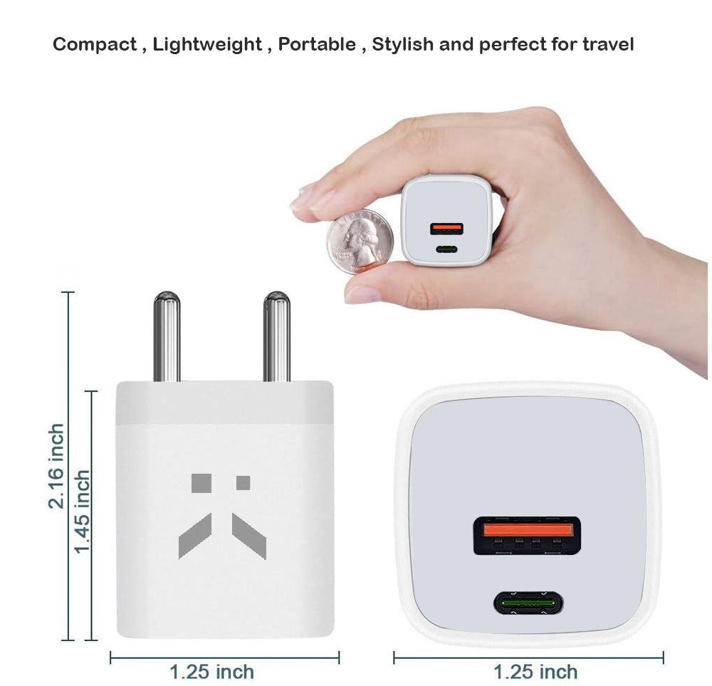 Karwan 45W Type-C Cable Fast Charger with Dual Ports – PD 3.0 & QC 3.0