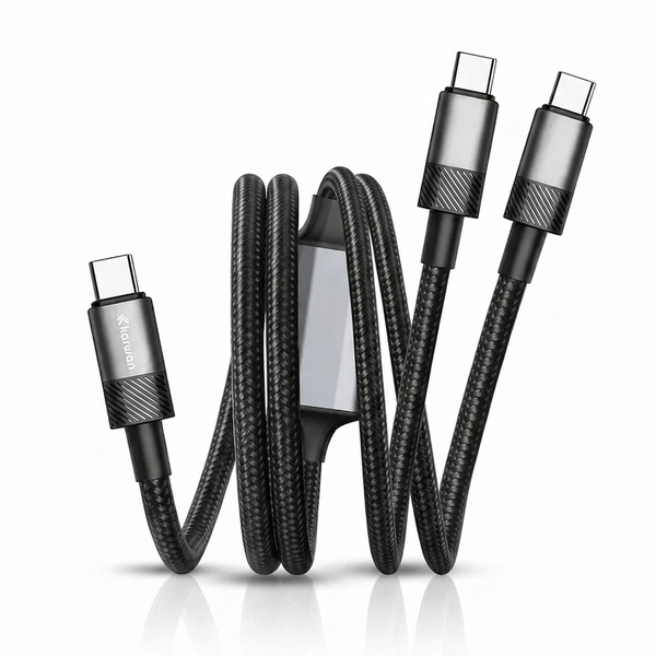 KARWAN 100W Twin PD Cord USB Type C to Type C Charging cable with E-Marker Chip