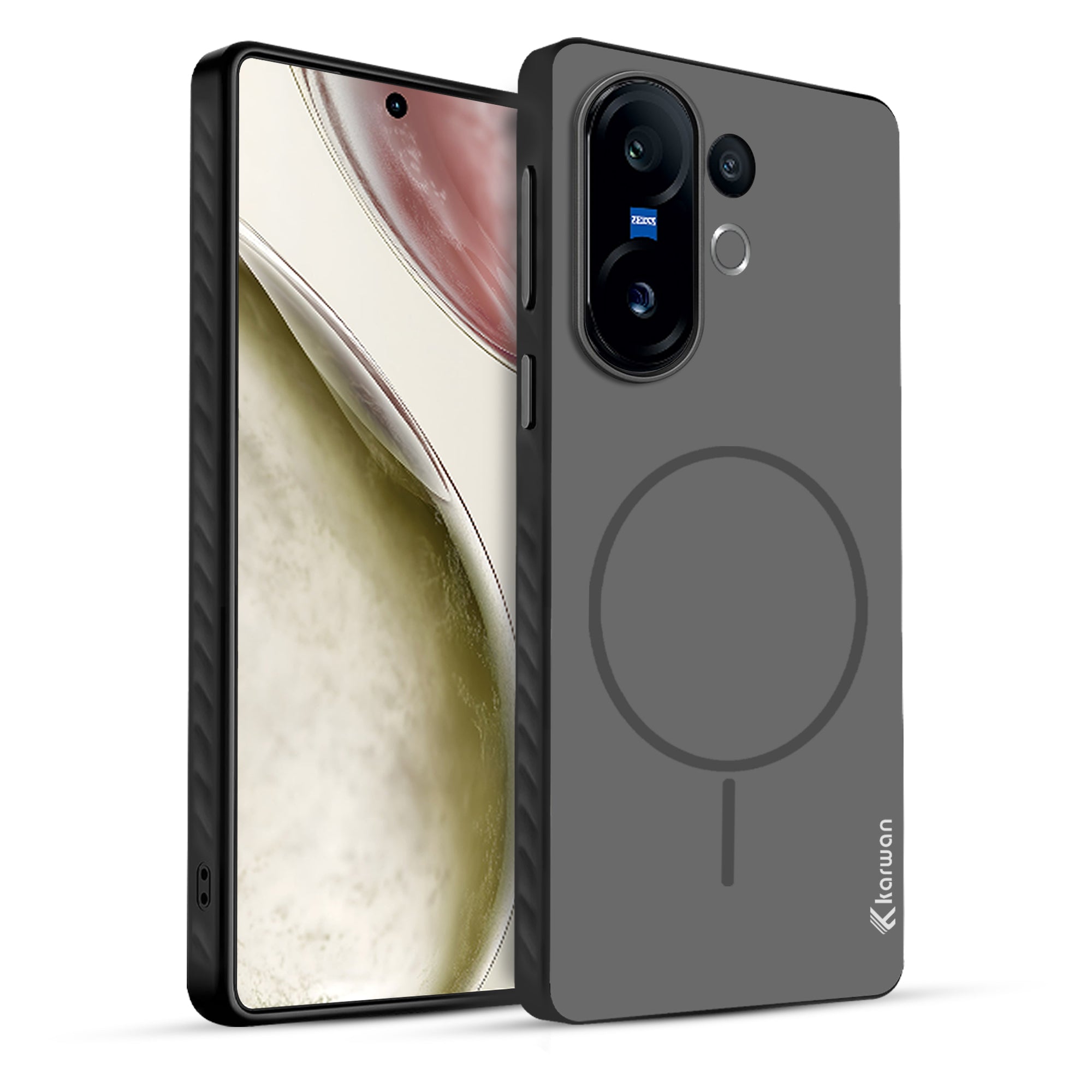 Karwan MagEaze Vivo X200FE Back Cover Matte Black - Zeiss Camera Protection Slim Case India