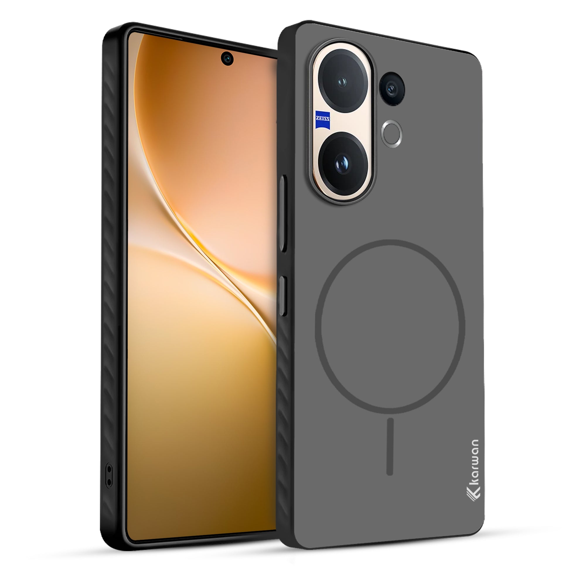 Karwan MagEaze Vivo V60 Back Cover Matte Black - Zeiss Camera Protection Slim Case India