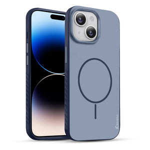 Karwan Matte MagEaze Case for iPhone 15 - Navy Blue MagSafe Compatible Slim Cover India