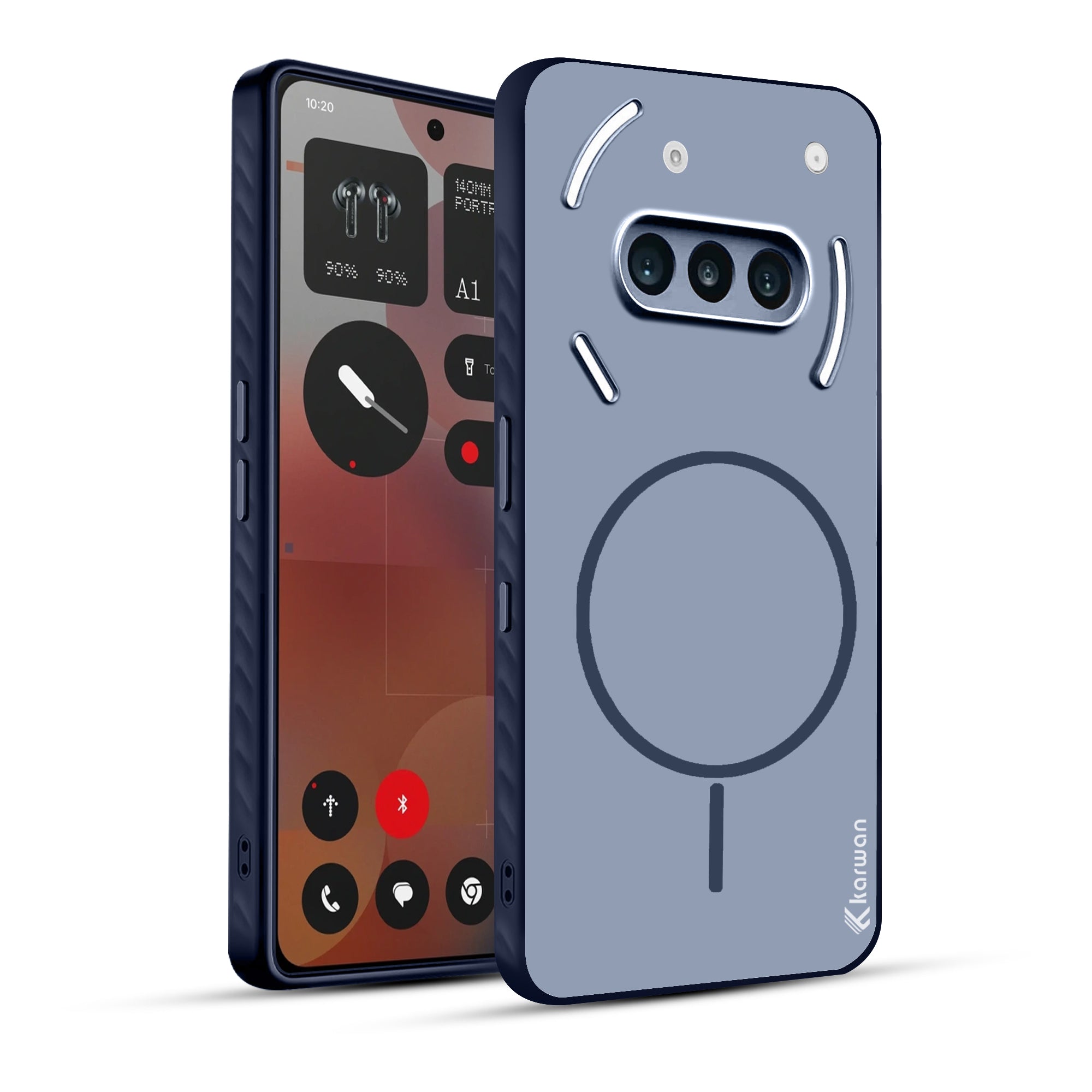 Karwan Matte MagEaze Case for Nothing Phone 3A - Navy Blue Glyph Compatible Slim Cover India