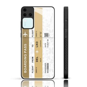 Karwan Boarding Pass Glass Phone  Back Case For Vivo v30 Pro Karwan vivo v30