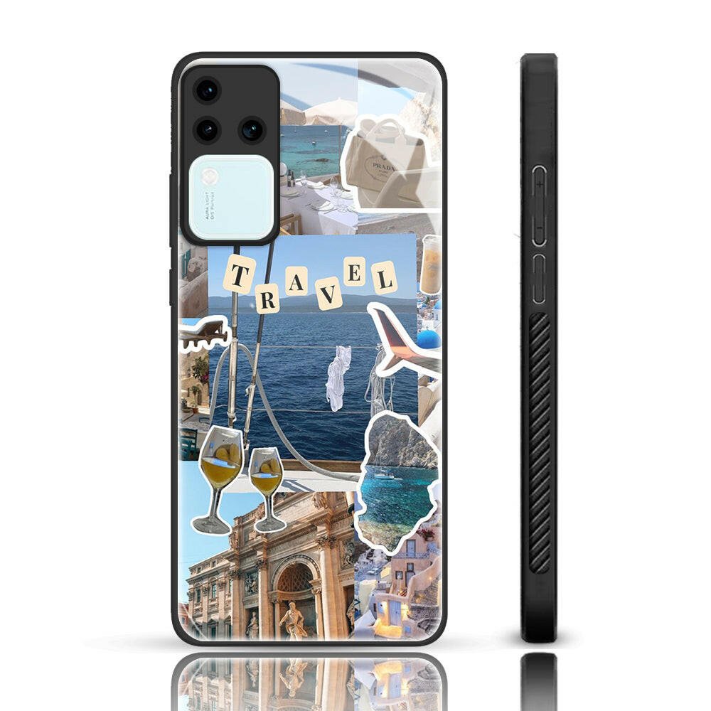 Collage Glass Phone Back Case For Vivo v30