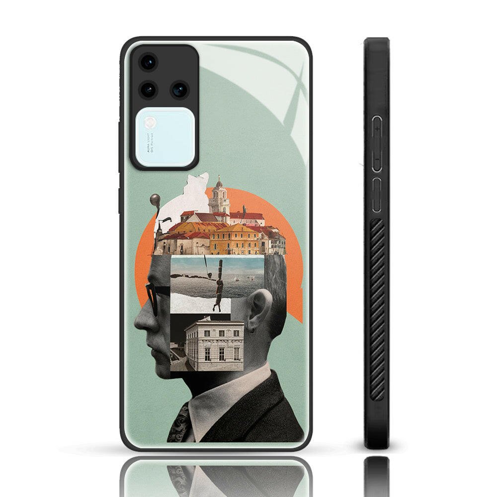 Collage Glass Phone Back Case For Vivo v30