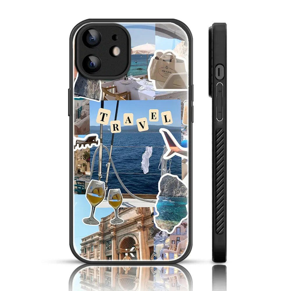 Collage Glass Phone Back Case For iPhone 11