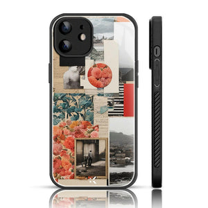 Collage Glass Phone Back Case For iPhone 11