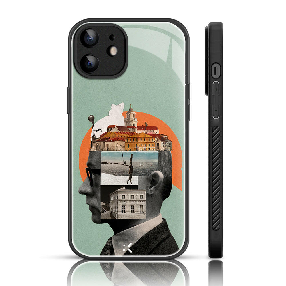 Collage Glass Phone Back Case For iPhone 11