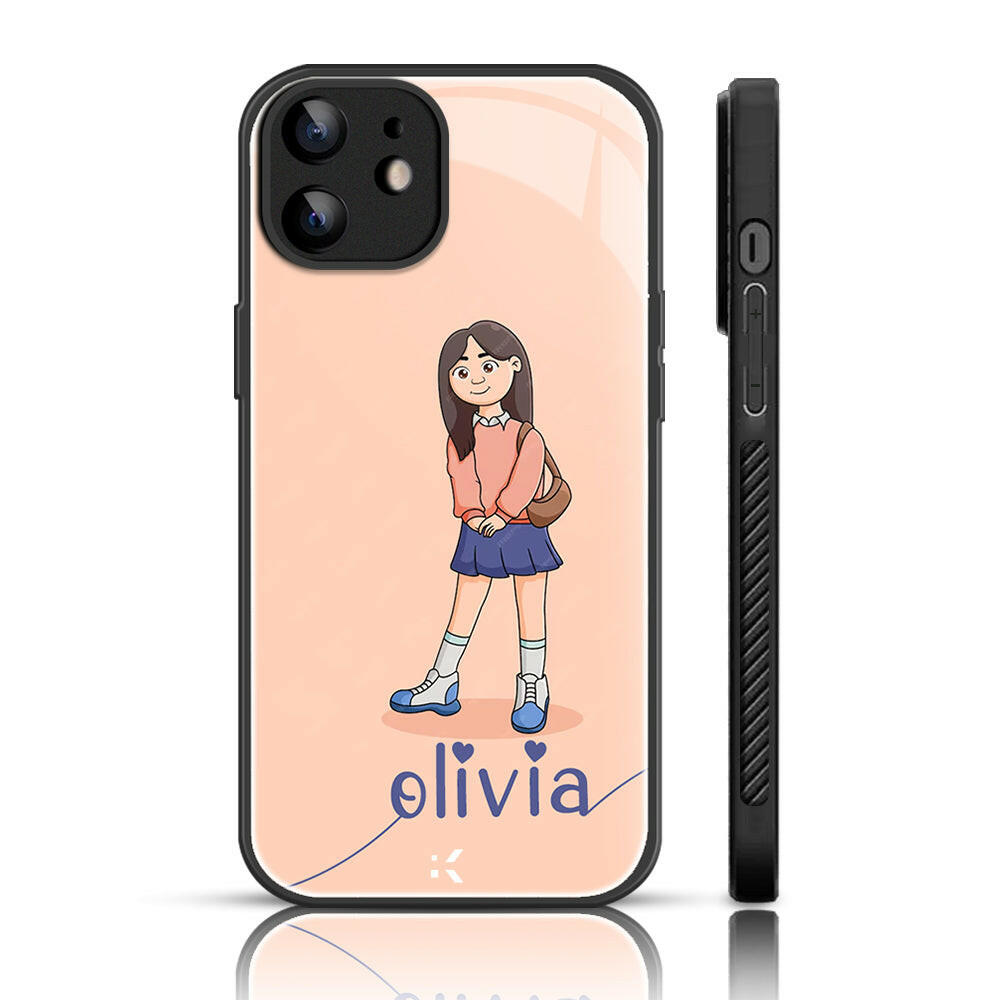 Karwan Girls Printed Customize Name Glass Phone Case For iPhone 11 Karwan iphone 11