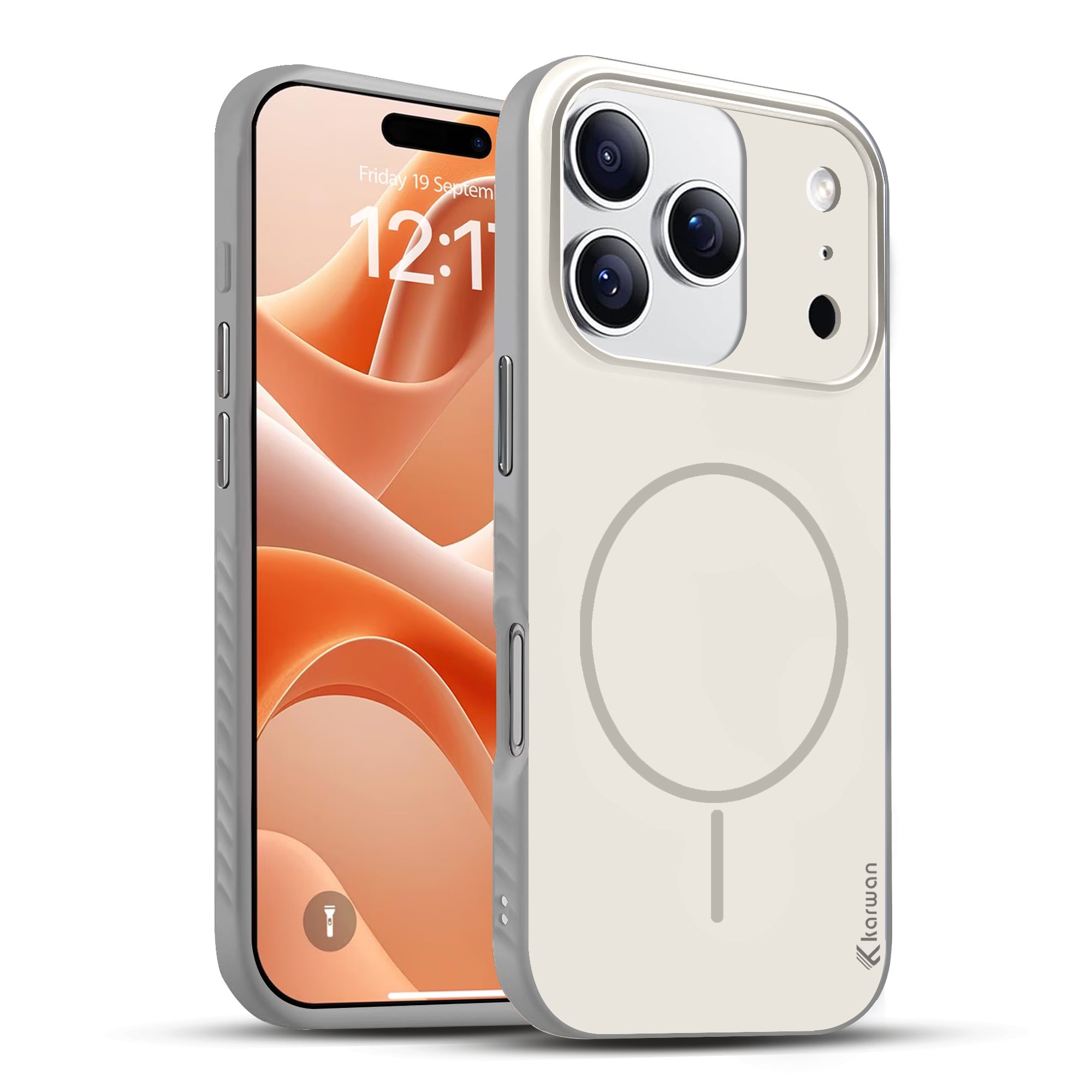 Karwan Matte MagEaze iPhone 17 Pro Max Case Stone Grey - Drop Protection Raised Bezels India
