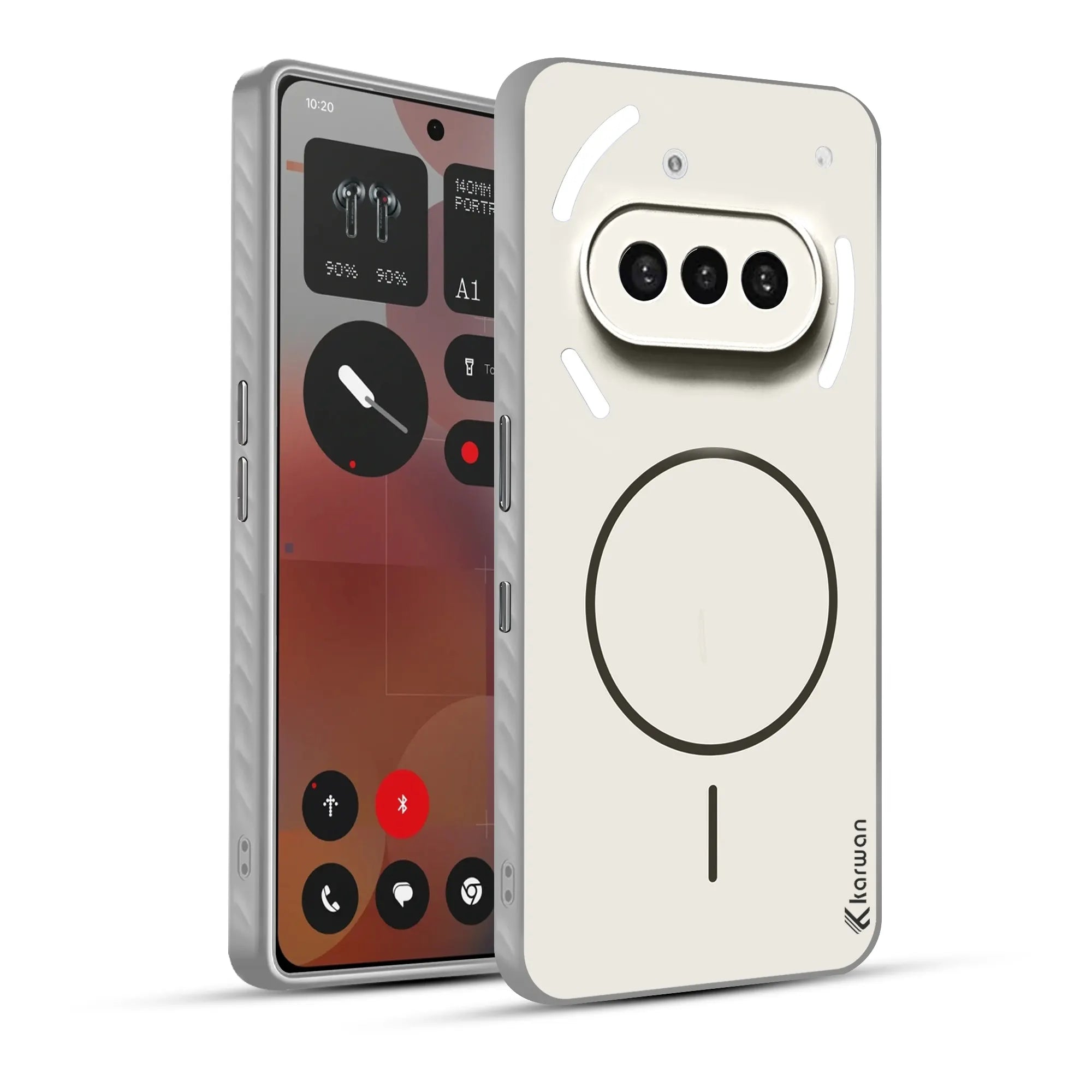 Karwan Matte MagEaze Nothing Phone 3A Case Stone Grey - Glyph Interface Slim Cover India