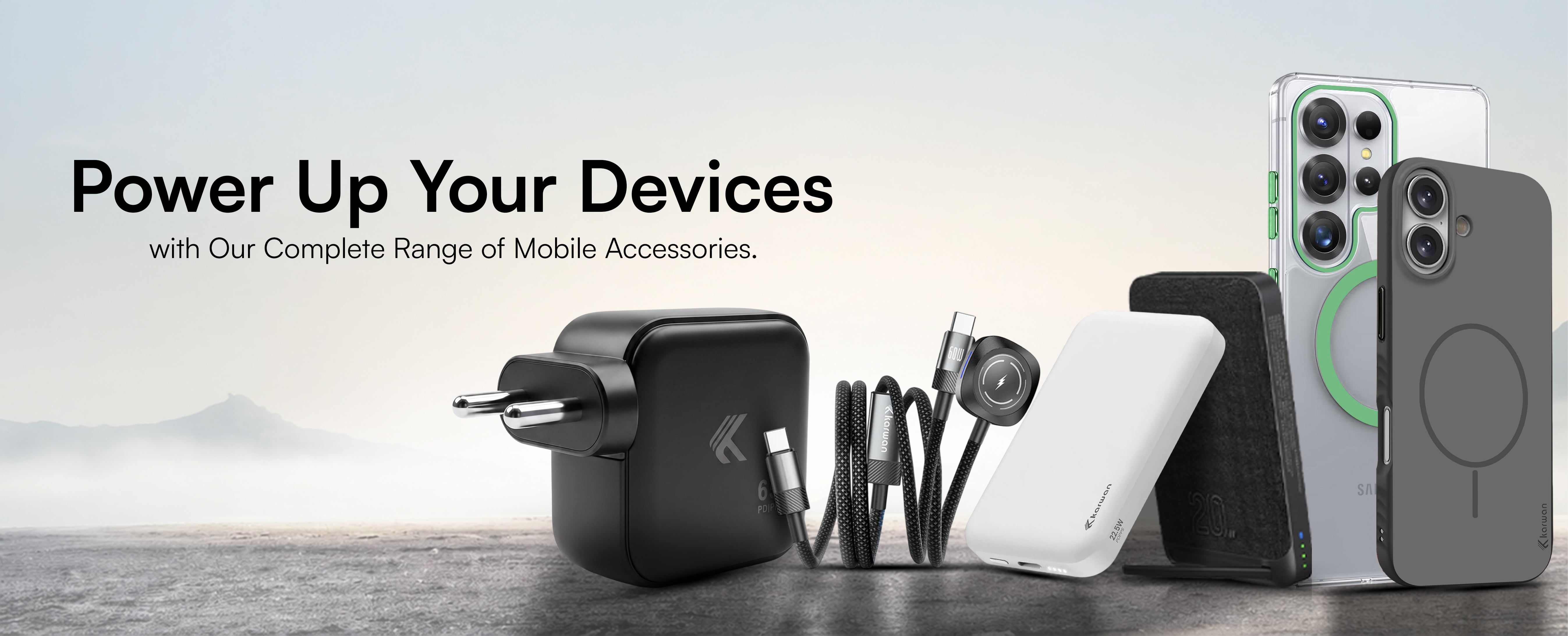 Karwan mobile accessories – Phone cases, GaN chargers, power banks – Shop online India