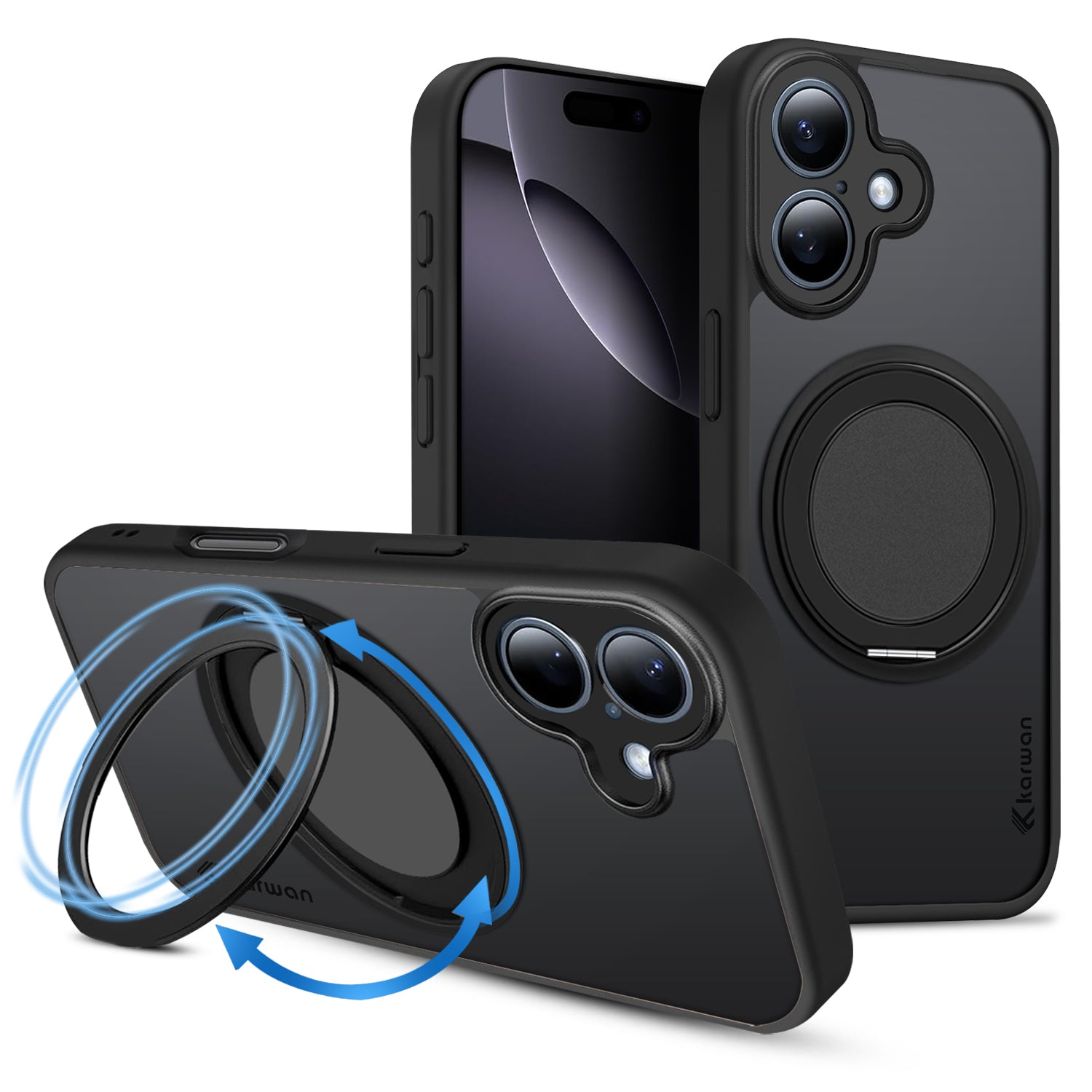 Karwan GhostRing MagSafe Rotating Ring Stand Case For  iPhone 16