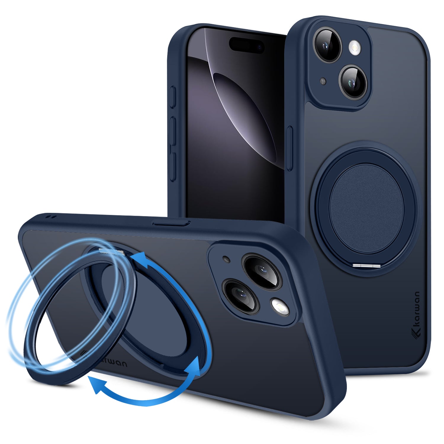 Karwan GhostRing MagSafe Rotating Ring Stand Case For  iPhone 15 Plus