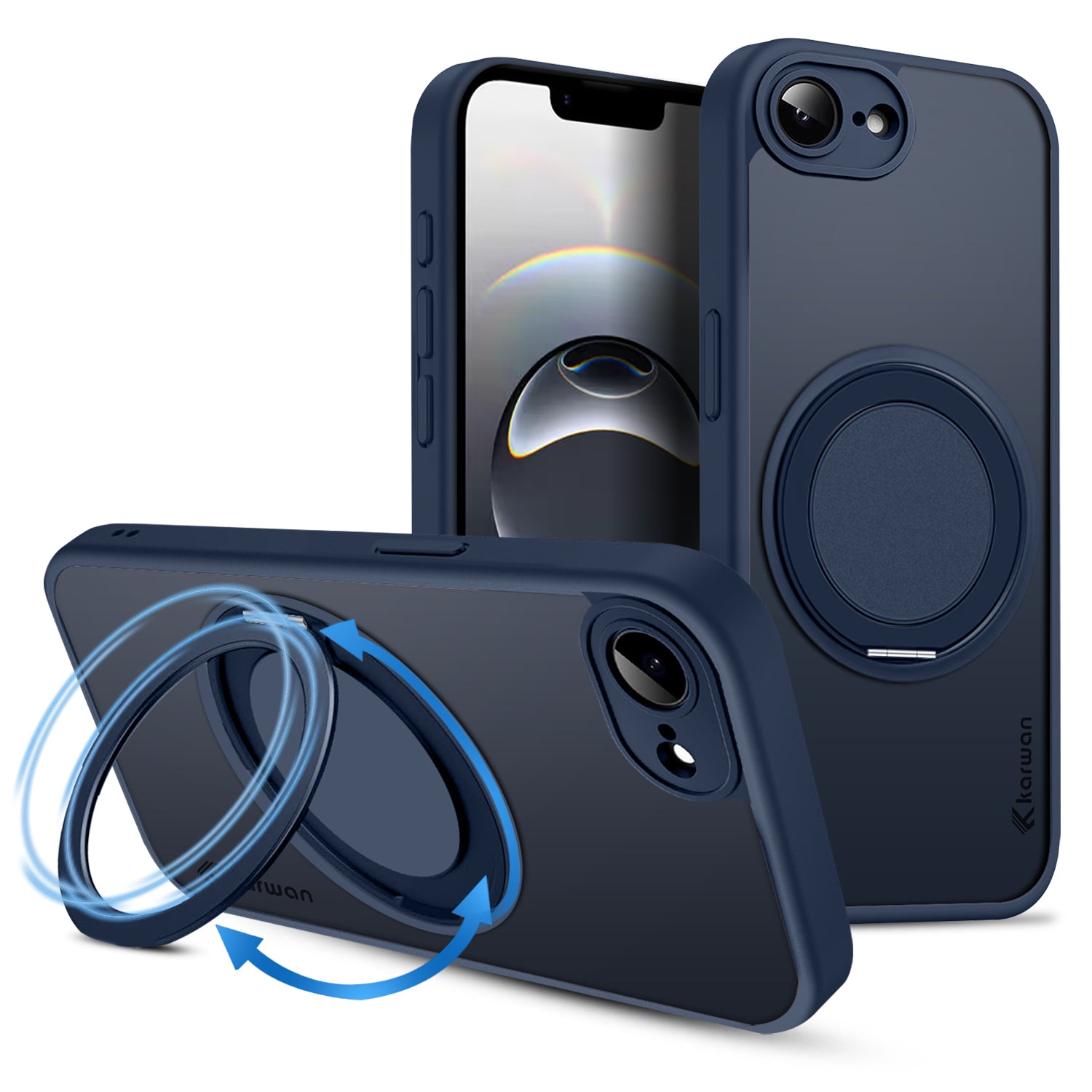 Karwan GhostRing MagSafe Rotating Ring Stand Case For  iPhone 16E