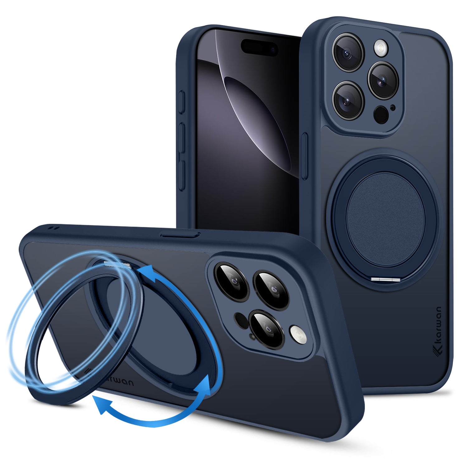 Karwan GhostRing MagSafe Rotating Ring Stand Case For  iPhone 15 Pro Max