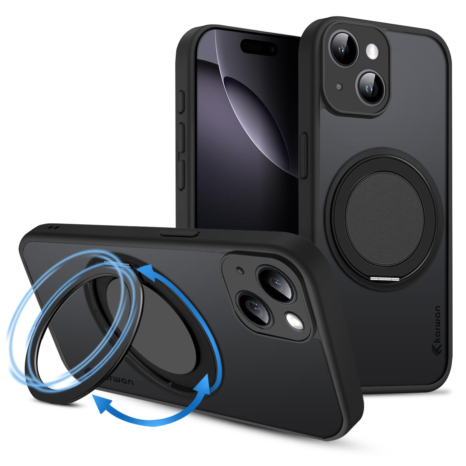 Karwan GhostRing MagSafe Rotating Ring Stand Case For  iPhone 15 Plus
