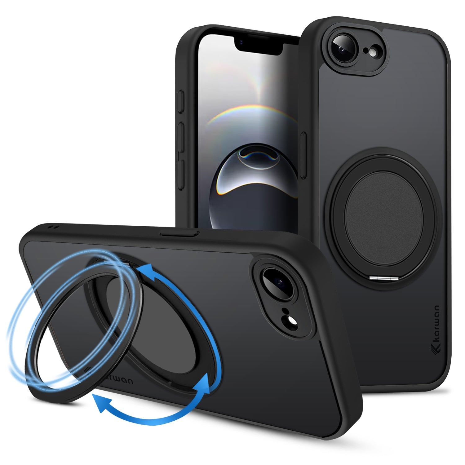 Karwan GhostRing MagSafe Rotating Ring Stand Case For  iPhone 16E