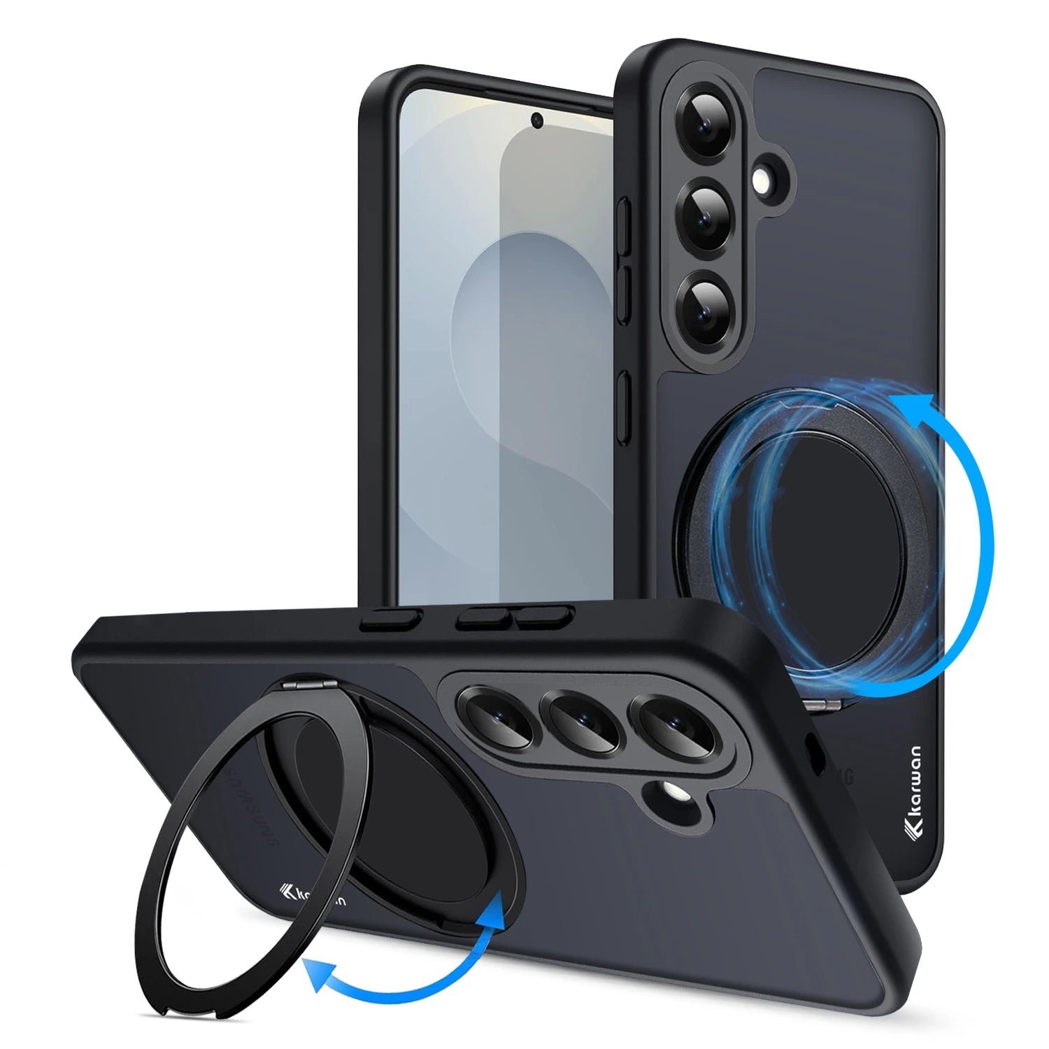 Karwan GhostRing MagSafe Rotating Ring Stand Case For Samsung Galaxy S23 Fe