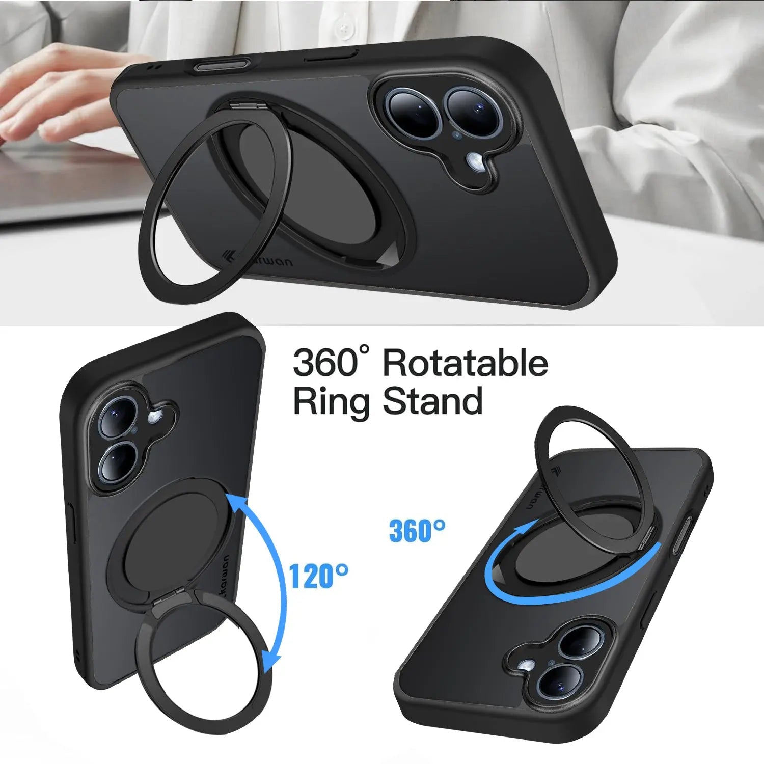 Karwan GhostRing MagSafe Rotating Ring Stand Case For iPhone 17 Karwan