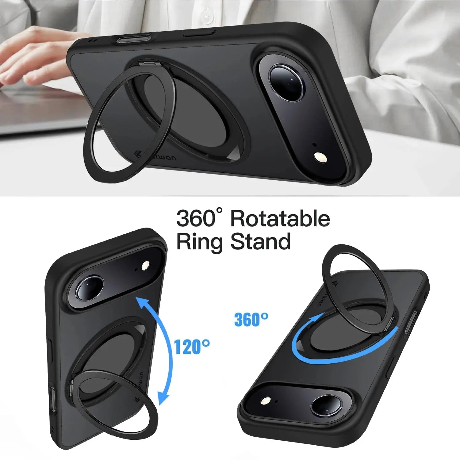 Karwan GhostRing MagSafe Rotating Ring Stand Case For iPhone 17 Air - Karwan