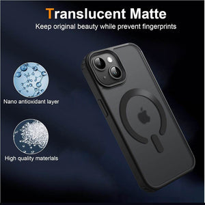 Black MagSafe Matte Back Case For iPhone 15 Plus- Slim, Shockproof, Stylish - Karwan