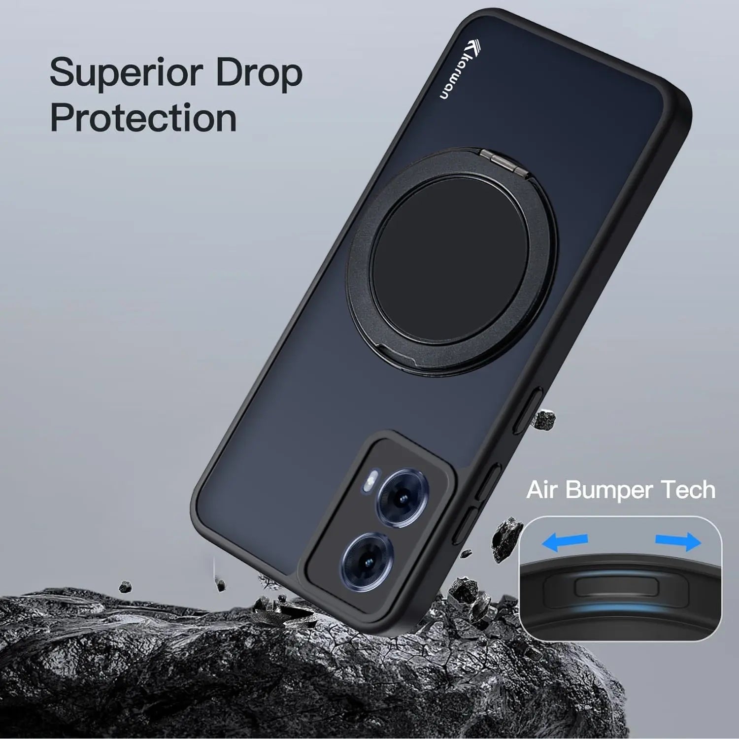 Karwan GhostRing MagSafe Rotating Ring Stand Case For Motorola 50 Fusion Karwan