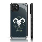 Karwan Zodiac Sign  Glass Phone Back Case For iPhone 15 Karwan iphone 15