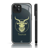 Karwan Zodiac Sign  Glass Phone Back Case For iPhone 15 Karwan iphone 15