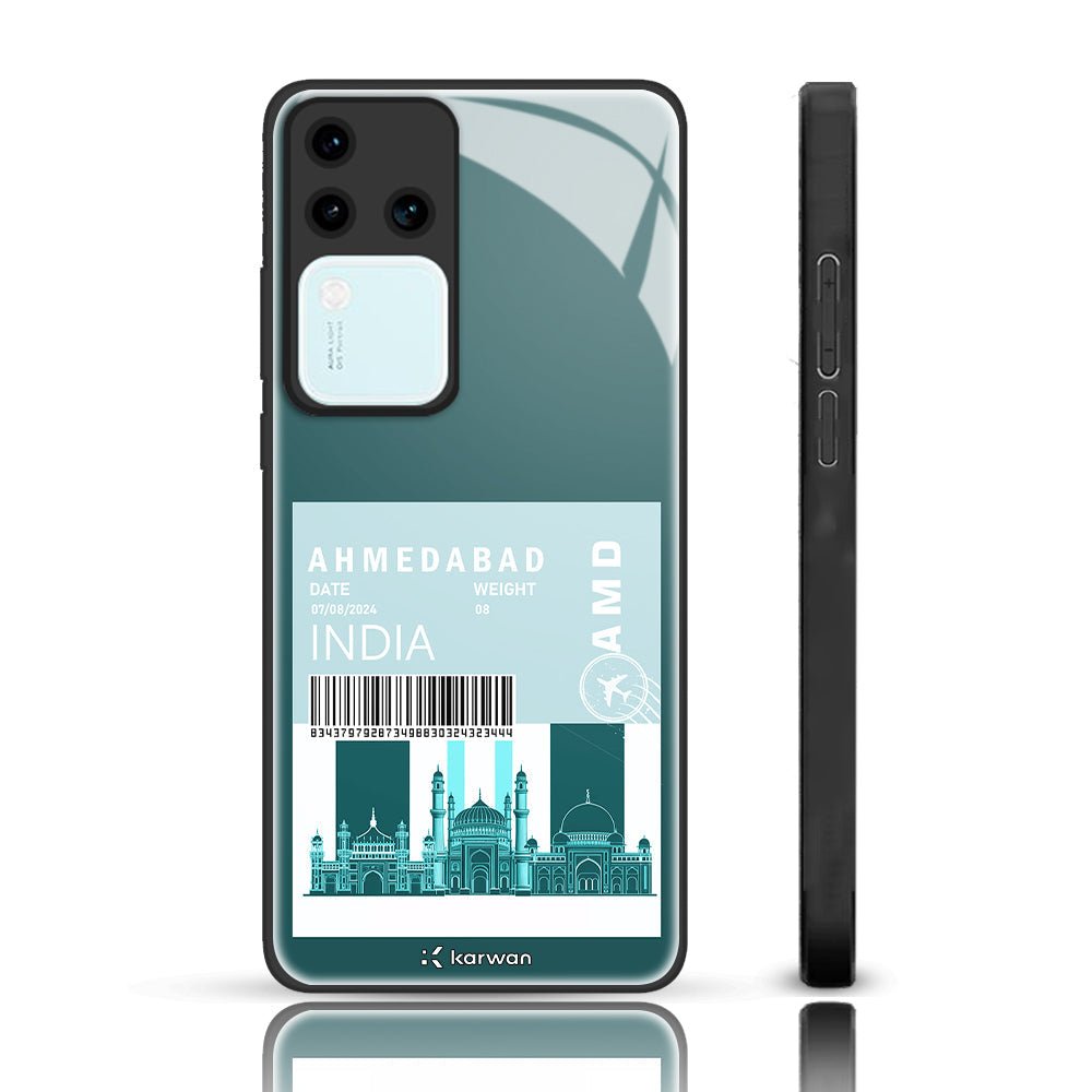 City Name Glass Phone Back Case For Vivo v30