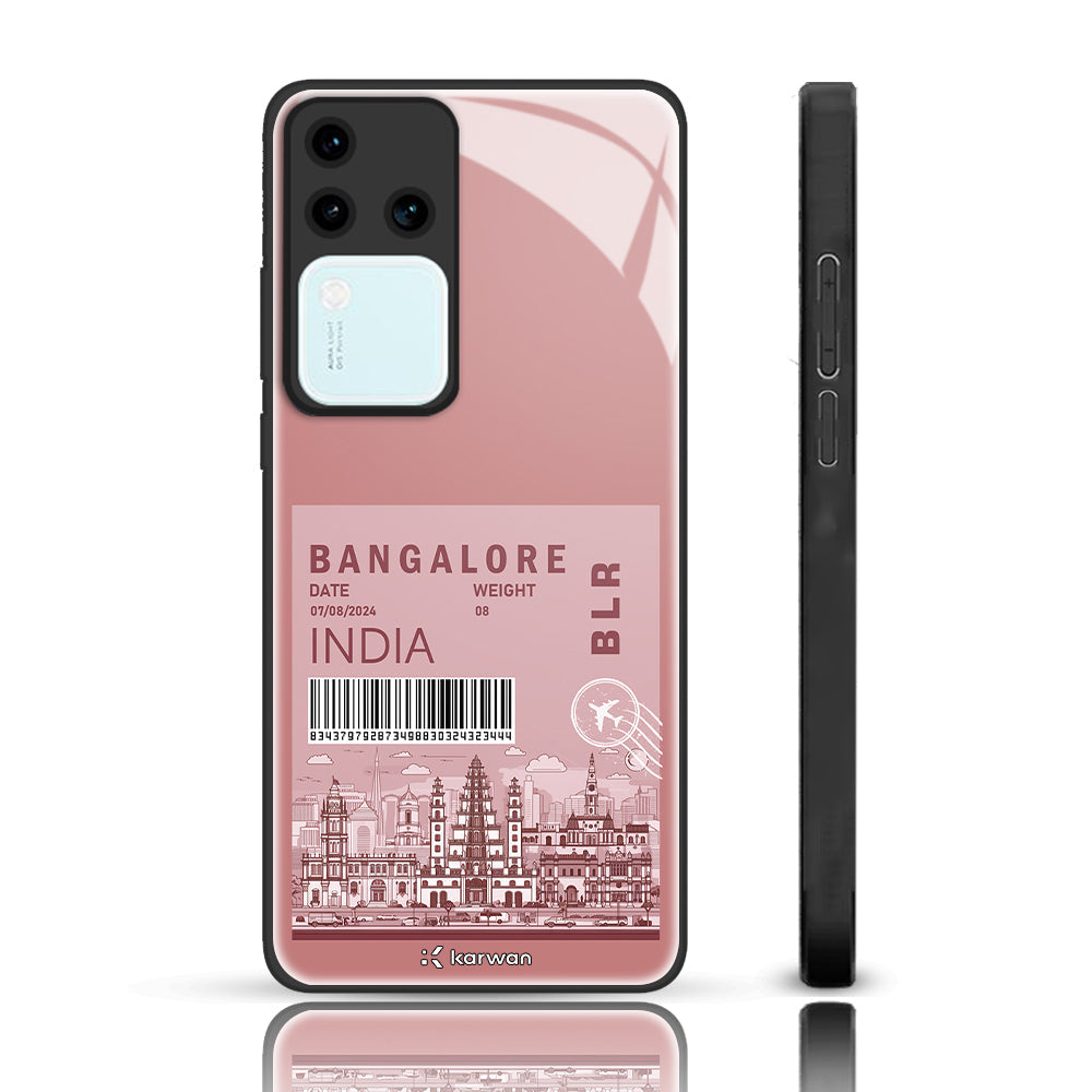 City Name  Glass Phone Back Case For Vivo v30 Pro.