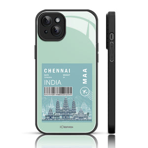 City Name  Glass Phone Back Case For iPhone 15 Plus.