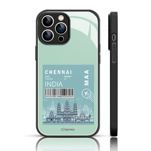 City Name  Glass Phone Back Case For iPhone 15 Pro.