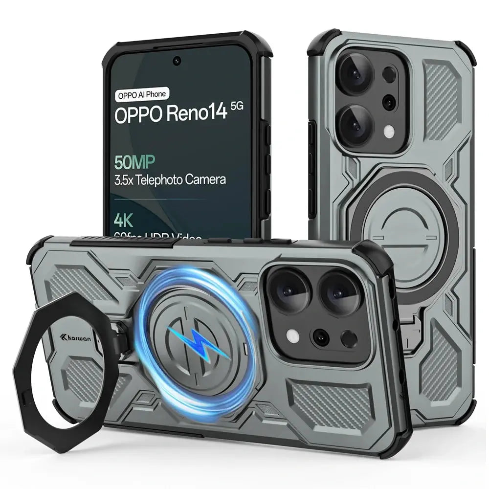 Karwan Vanguard Rugged Kickstand  MagSafe Case for Oppo Reno 14 - Karwan