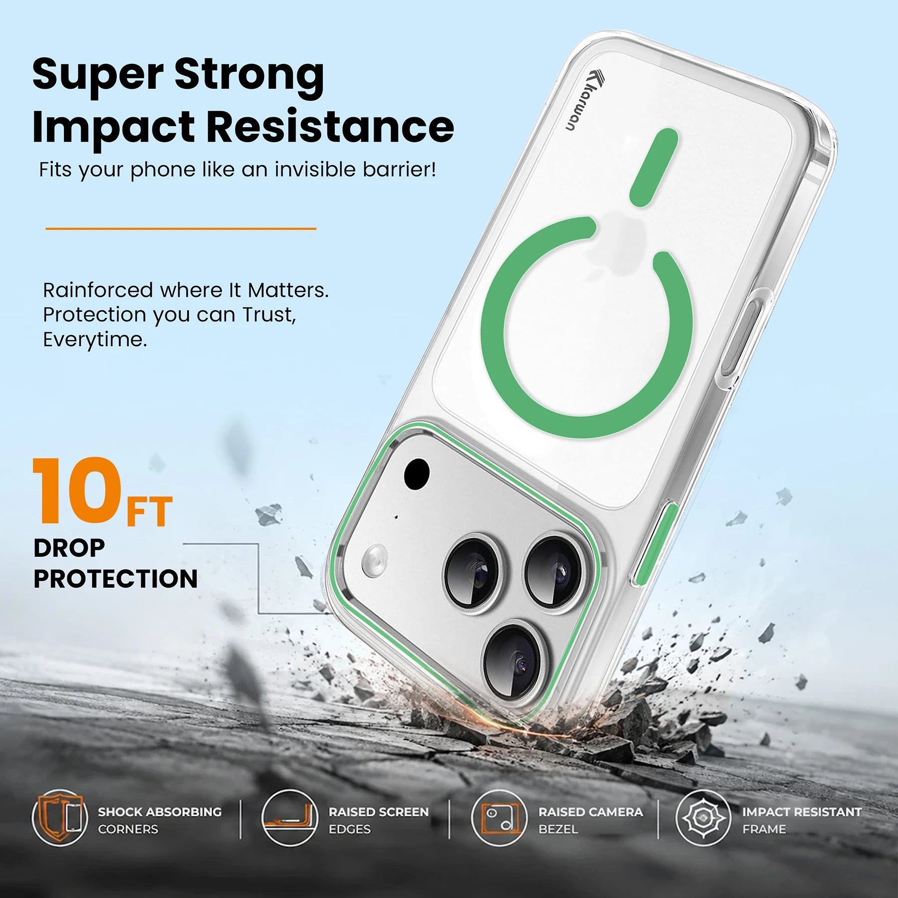 Karwan Magnetic Clear Case for iPhone 17 Pro – Anti-Yellowing MagSafe Cover