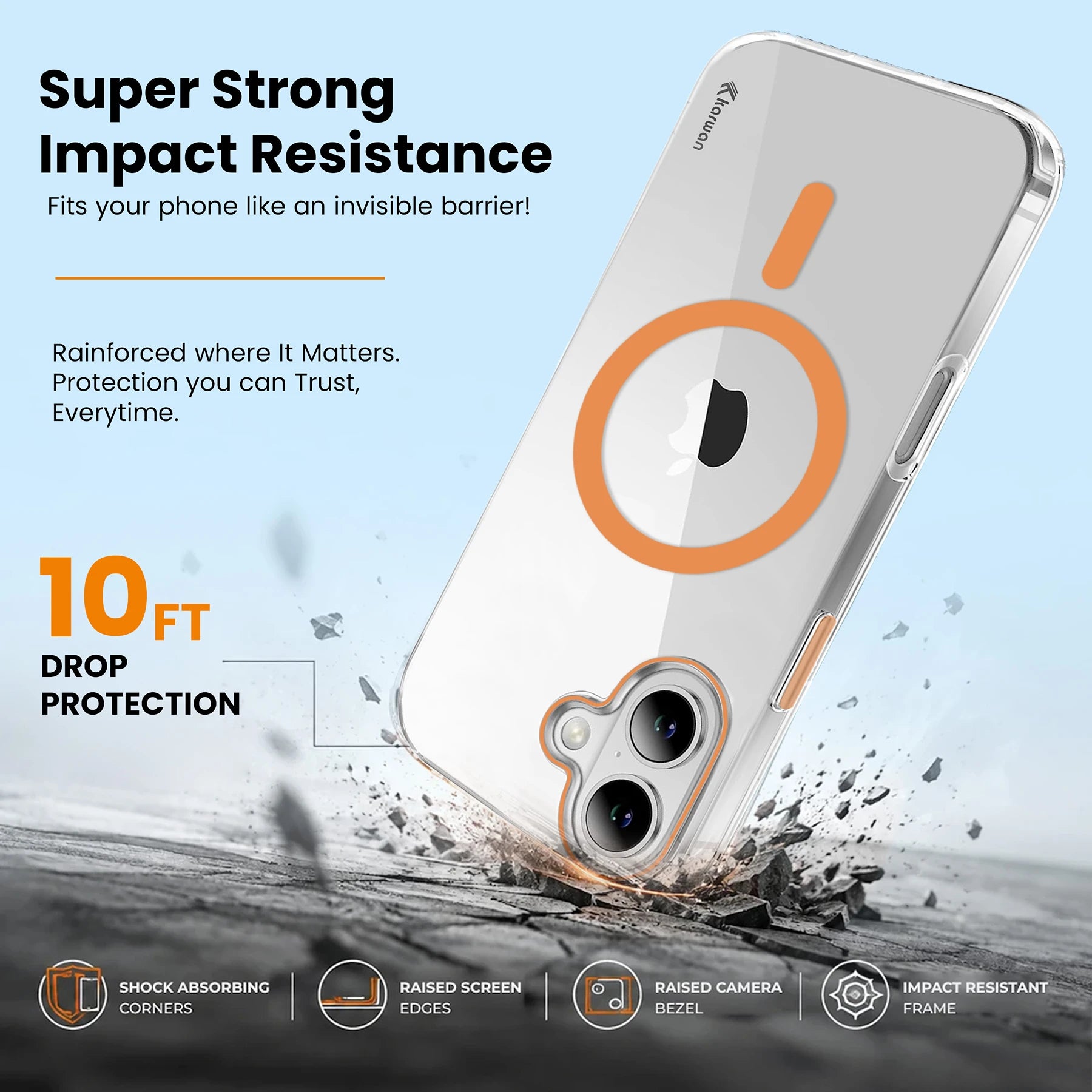 Karwan Magnetic Clear Case for iPhone 16 Plus – Anti-Yellowing MagSafe Cover
