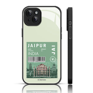 City Name  Glass Phone Back Case For iPhone 15 Plus.