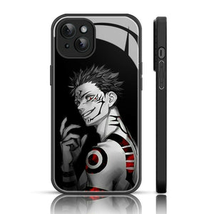 Anime Glass Phone  Back Case For iPhone 15.