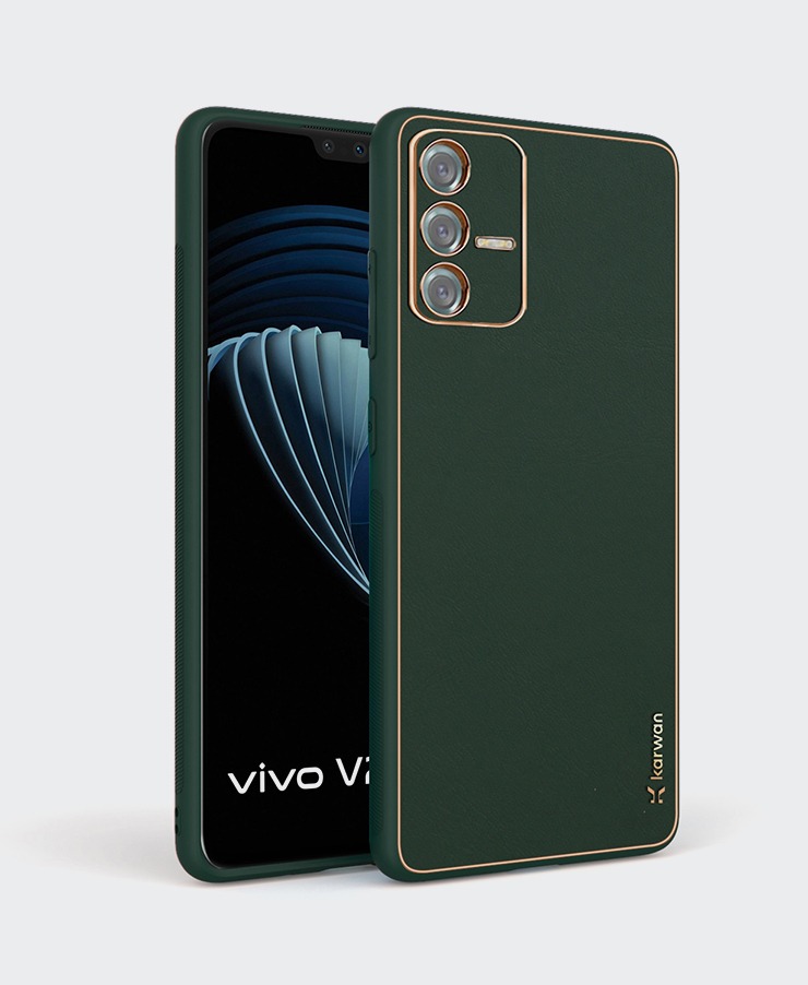 Golden Leather Vivo V23 Mobile Case Cover